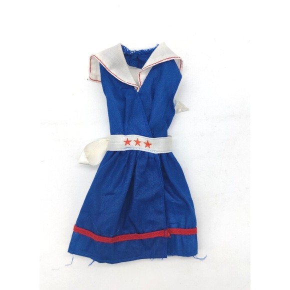 Vintage 1985 My First Barbie "Easy On Fashions" Nautical Halter Dress #2119 Blue - Picture 1 of 5
